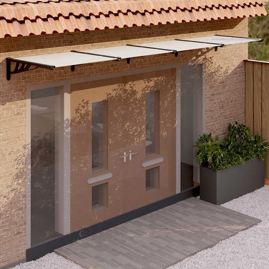 VIDAXL DODÁNÍ BANOPY 396X90 cm Polykarbonát černý a průhledný