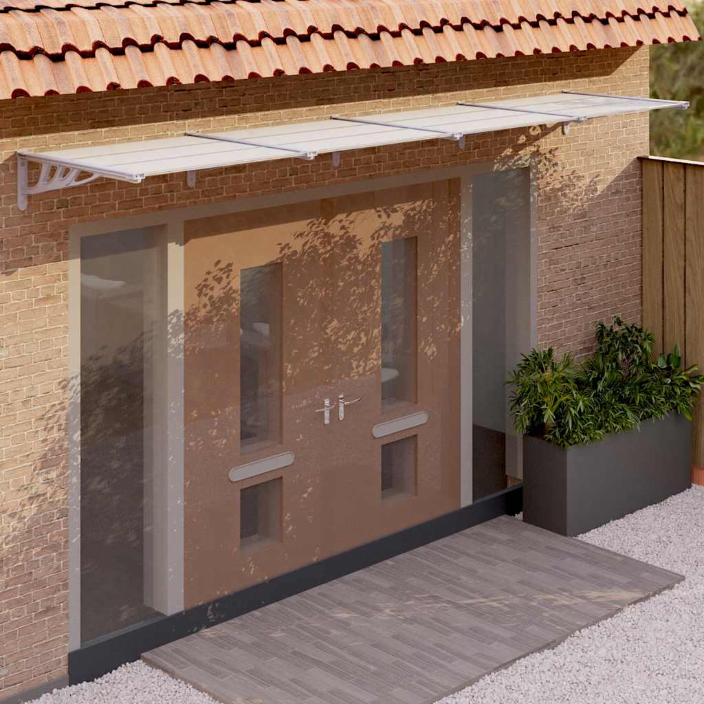 Vidaxl door canopy 396x90 cm polycarbonate gray and transparent