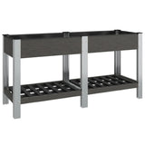 Vidaxl Planter raised with shelf 150x50x75 cm HKC Gray