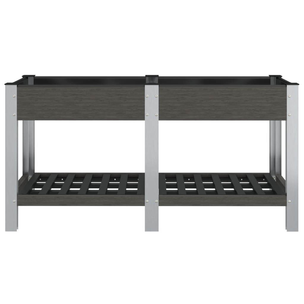 Vidaxl Planter raised with shelf 150x50x75 cm HKC Gray