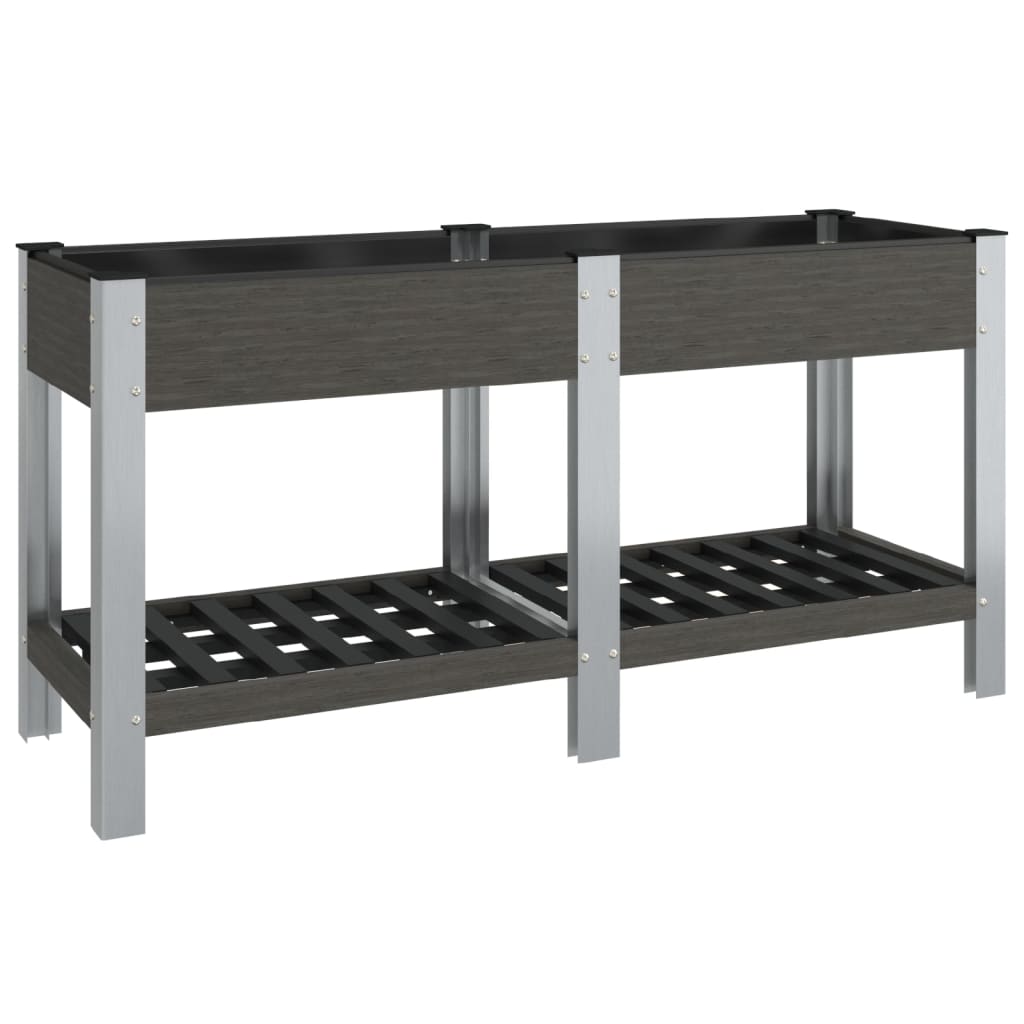 VidaXL Planter raised with shelf 175x50x75 cm HKC Gray