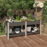 VidaXL Planter raised with shelf 175x50x75 cm HKC Gray