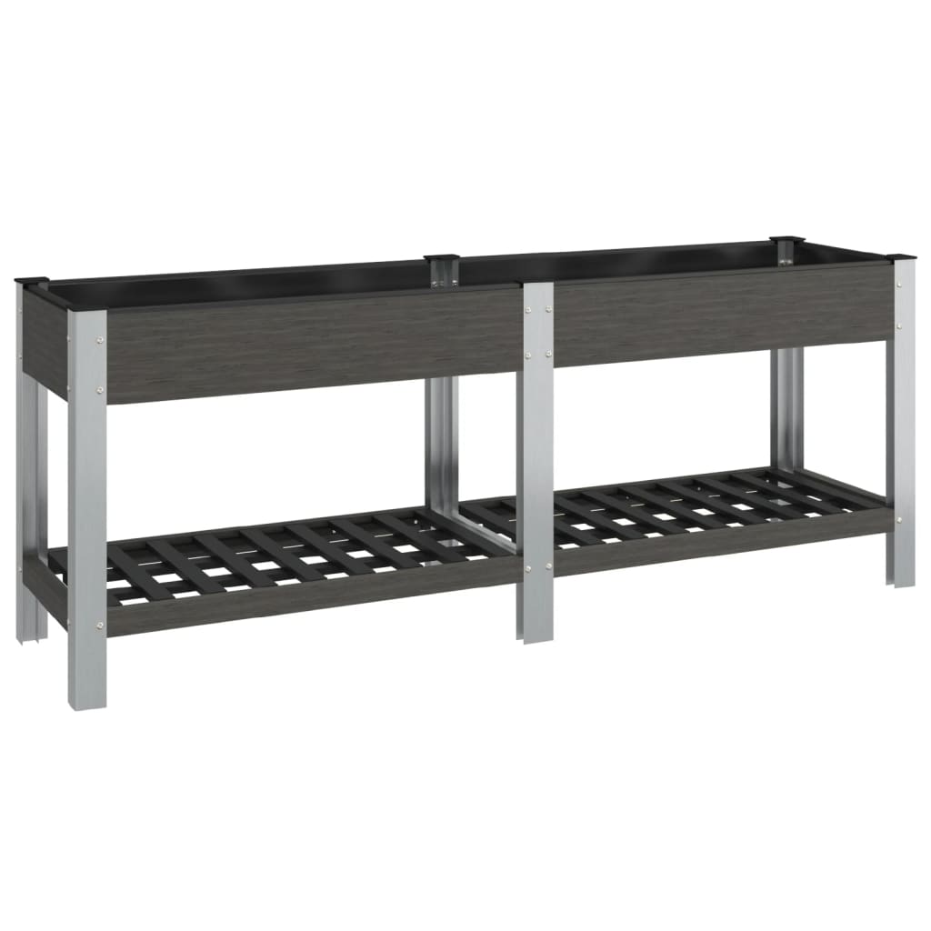 Spanter Vidaxl zvednutý s policí 200x50x75 cm HKC šedá