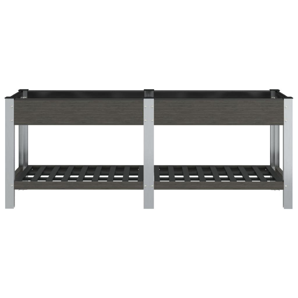 Spanter Vidaxl zvednutý s policí 200x50x75 cm HKC šedá