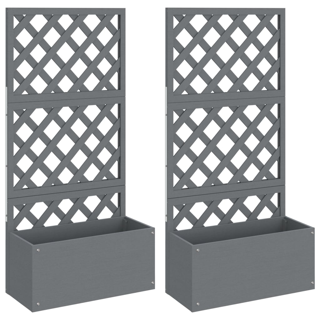 Vidaxl pěstitele s Latwerk 2 PCS 65x33x135 cm HKC šedá