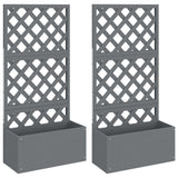 Vidaxl pěstitele s Latwerk 2 PCS 65x33x135 cm HKC šedá