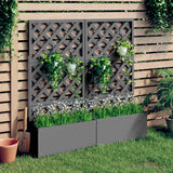 Vidaxl pěstitele s Latwerk 2 PCS 65x33x135 cm HKC šedá