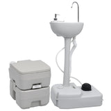 VidaXL Camping toilet and sink set portable