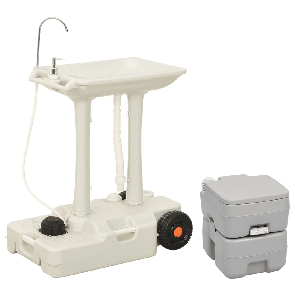 VidaXL Camping toilet and sink set portable