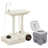 VidaXL Camping toilet and sink set portable