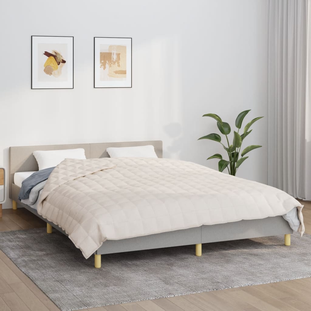 VidaXL Weakage blanket 220x240 cm 15 kg fabric light cream -colored