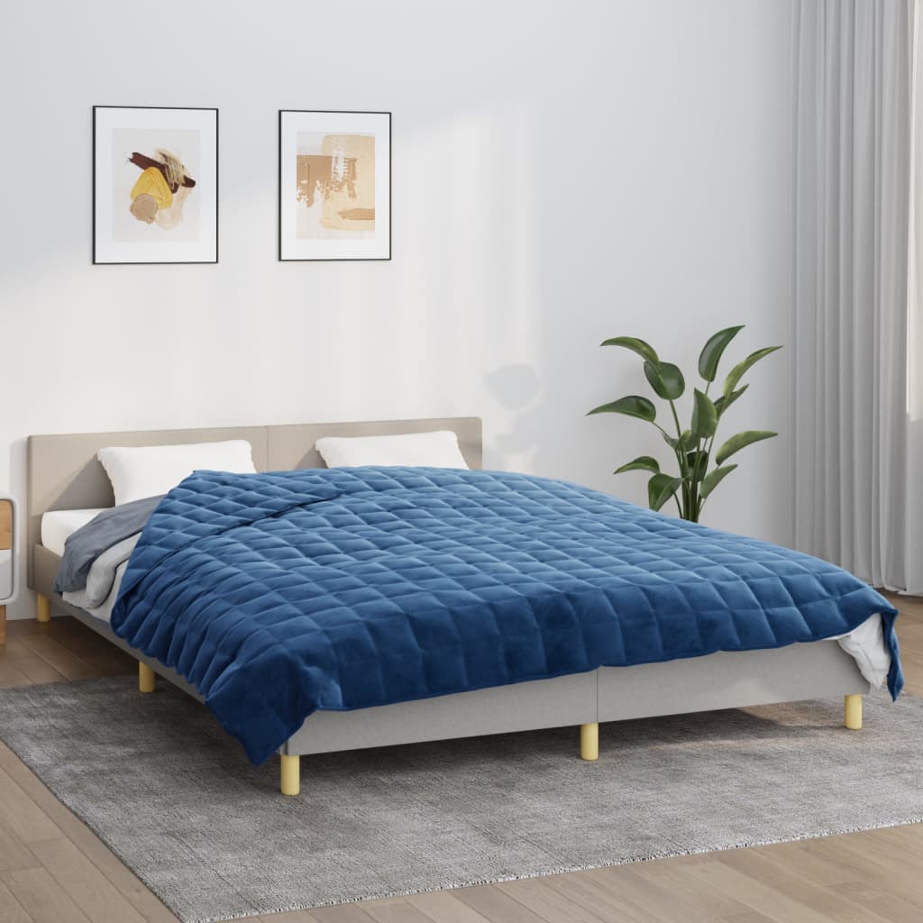 Vidaxx vægtet tæppe 200x220 cm 13 kg stof blåt