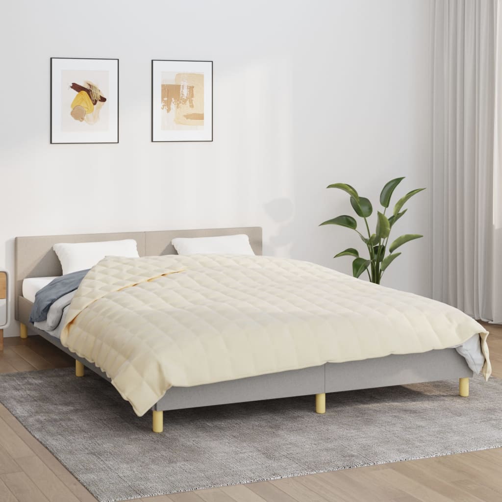 Vidaxl slabé přikrývky 200x220 cm 13 kg látkové lehké krémy -
