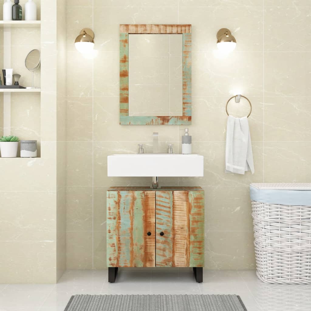 Vidaxl Mirror 70x50 cm Legno e vetro riciclato solido