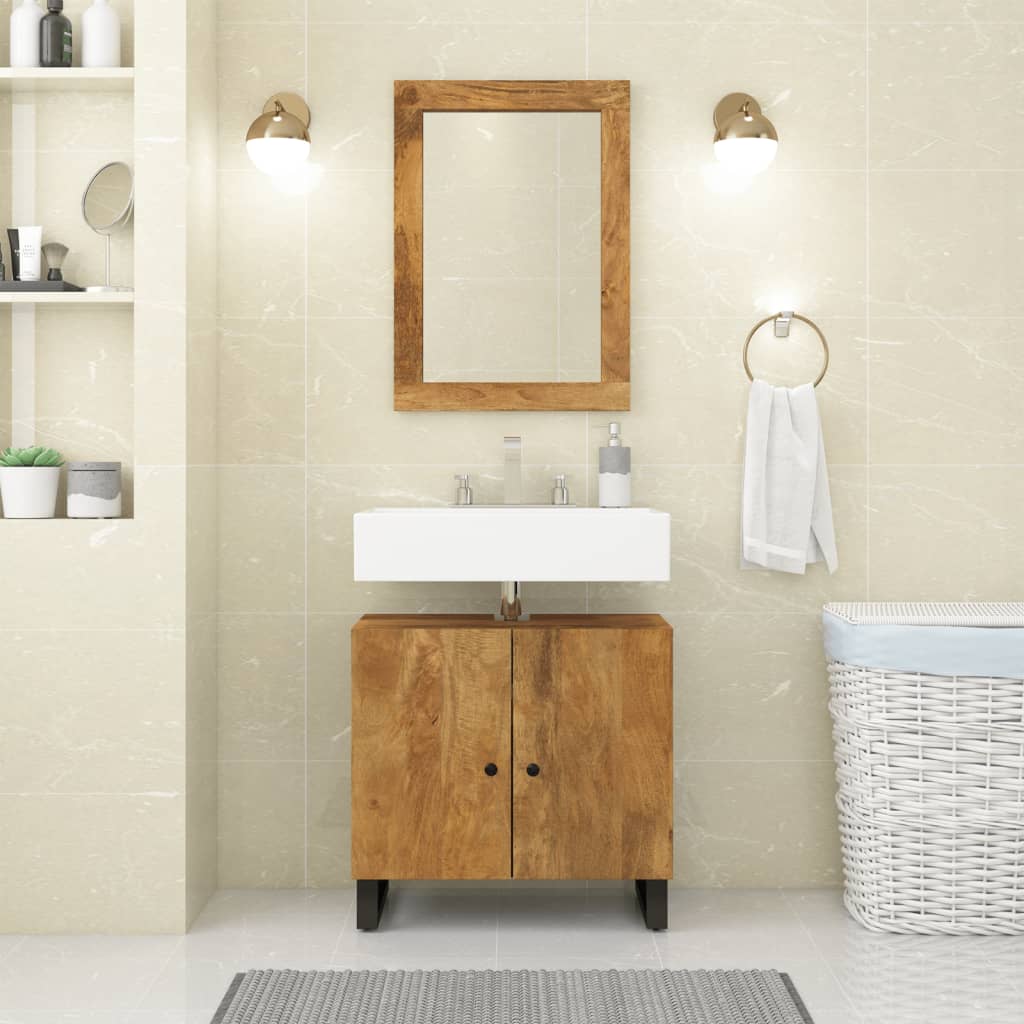 Vidaxl Mirror 70x50 cm Legno di mango solido e vetro