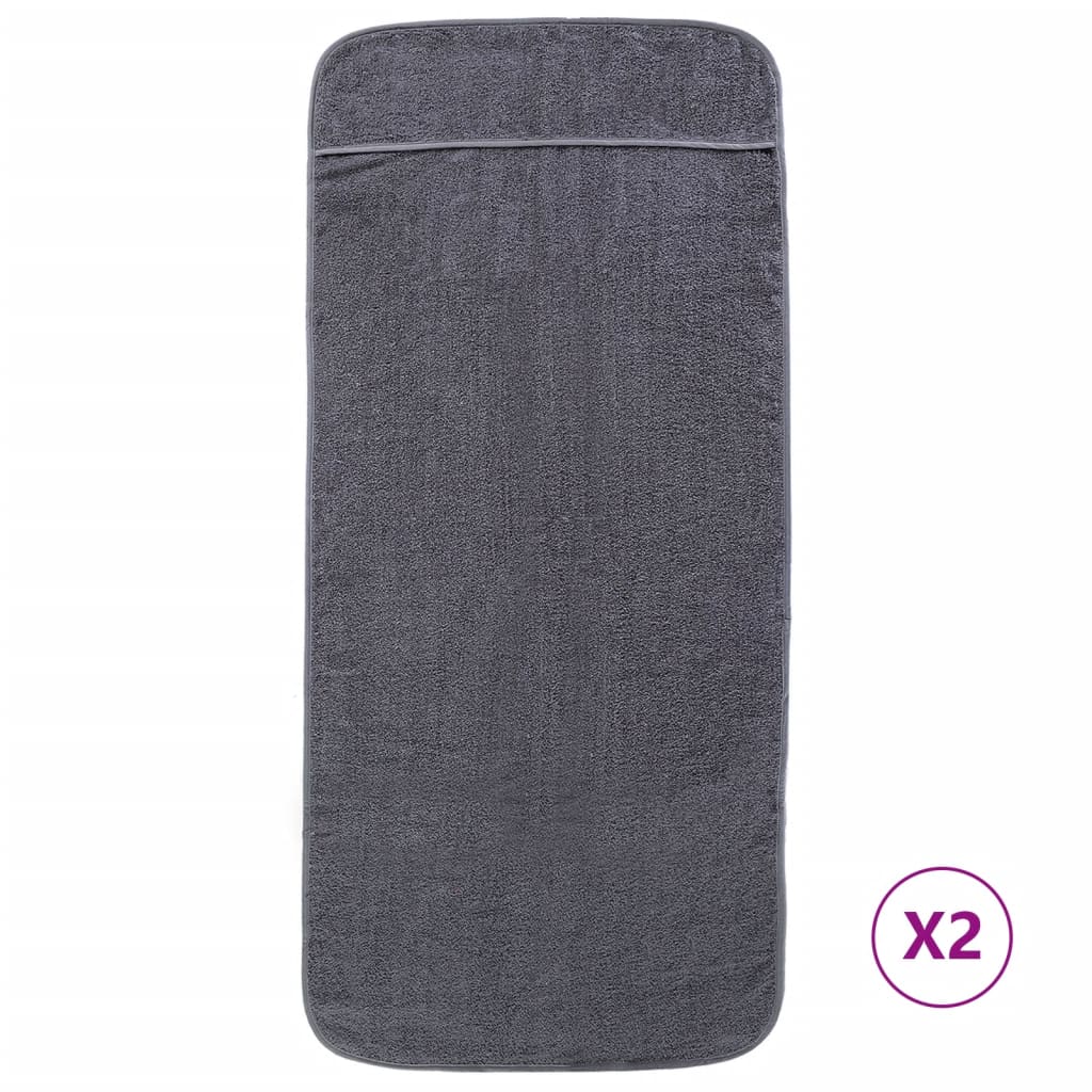 Vidaxl Strand towels 2 pcs 400 g m² 60x135 cm fabric anthracite -colored