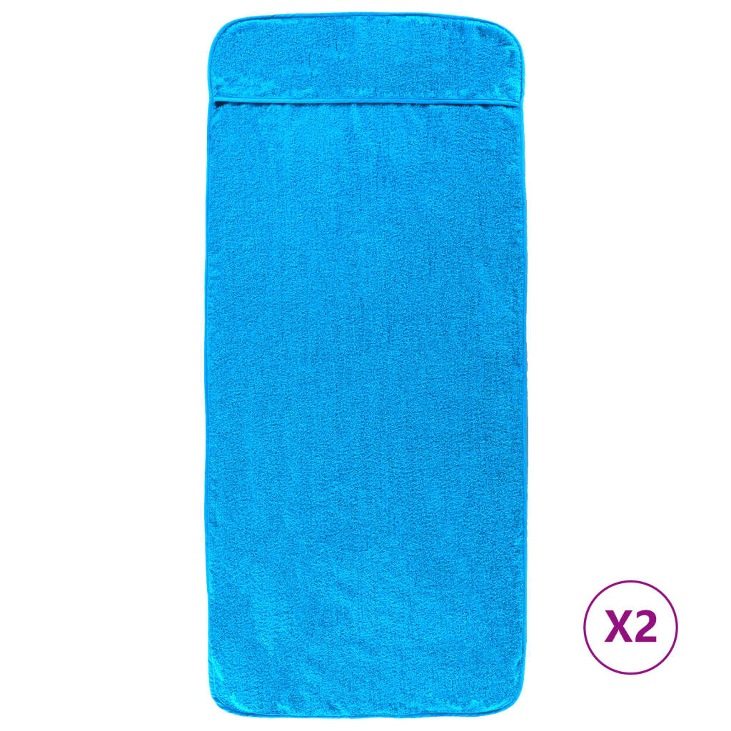 Asciugamani a filo Vidaxl 2 pezzi 400 g m² 60x135 cm in tessuto turchese