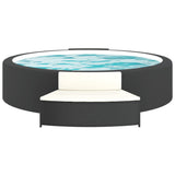 Vidaxl Spa lavičky s polštářemi 2 St Poly Rattan Black