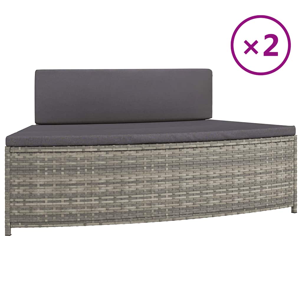 Spa klopi Vidaxl z blazinami 2 St Poly Rattan Grey