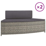 Spa klopi Vidaxl z blazinami 2 St Poly Rattan Grey