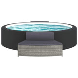 Spa klopi Vidaxl z blazinami 2 St Poly Rattan Grey