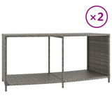 Vidaxl Storage skóre 2 ST Poly Rattan Grey