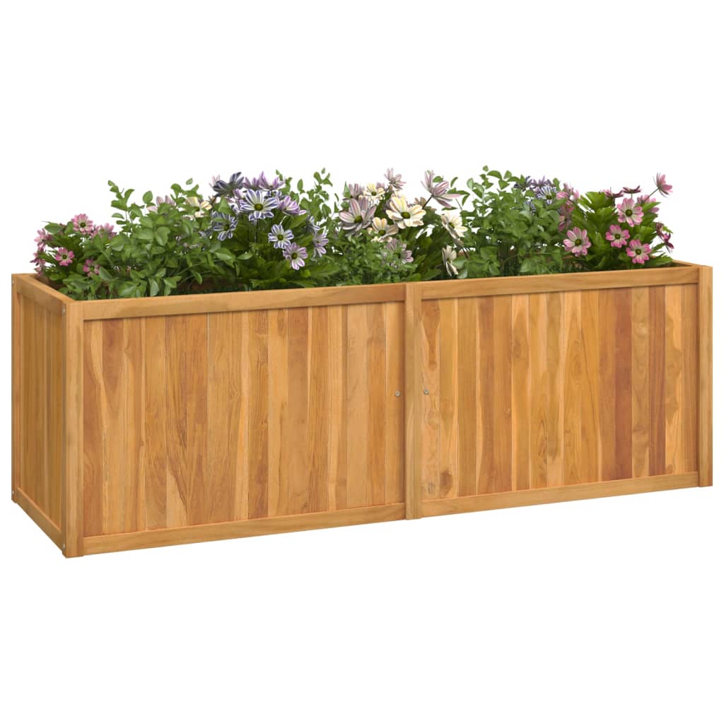 Vidaxl fioriera raccolta da 150x50x50 cm in teak solido