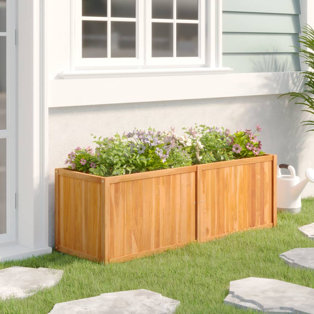 Vidaxl fioriera raccolta da 150x50x50 cm in teak solido