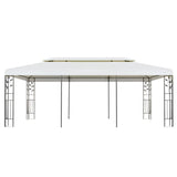 Arbor de Vidaxl con dos techos de 6x3 m de blanco