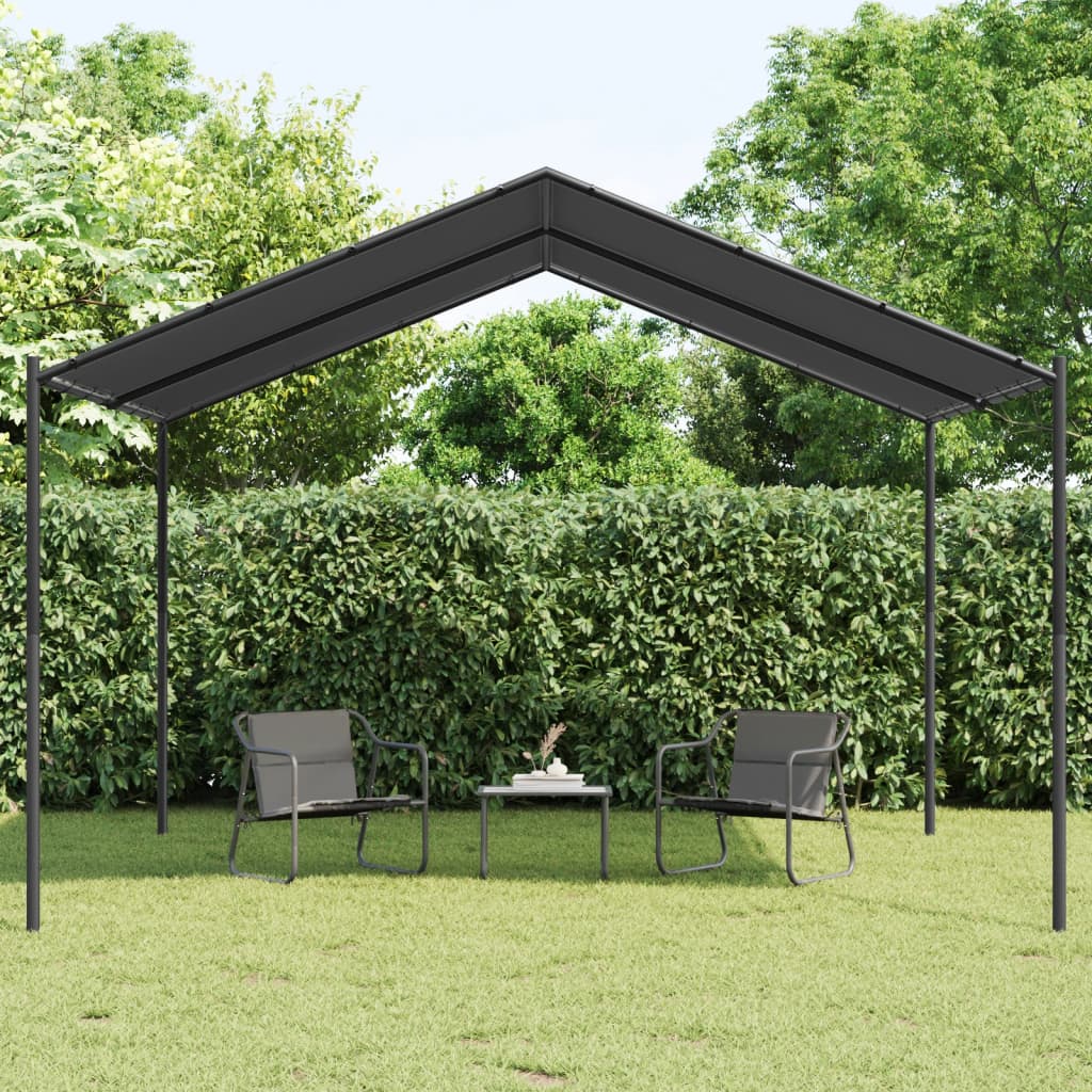 Vidaxl Gaart Pavillon 4x4 m Stol an Stoff Anthracit -Colored