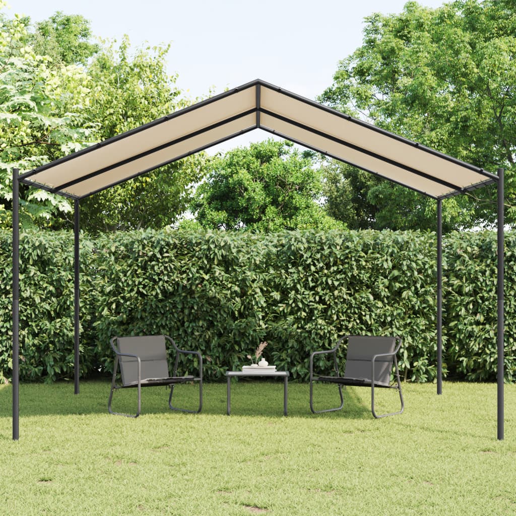 Vidaxl Garden Pavilion 4x4 M ocel a tkanina béžová