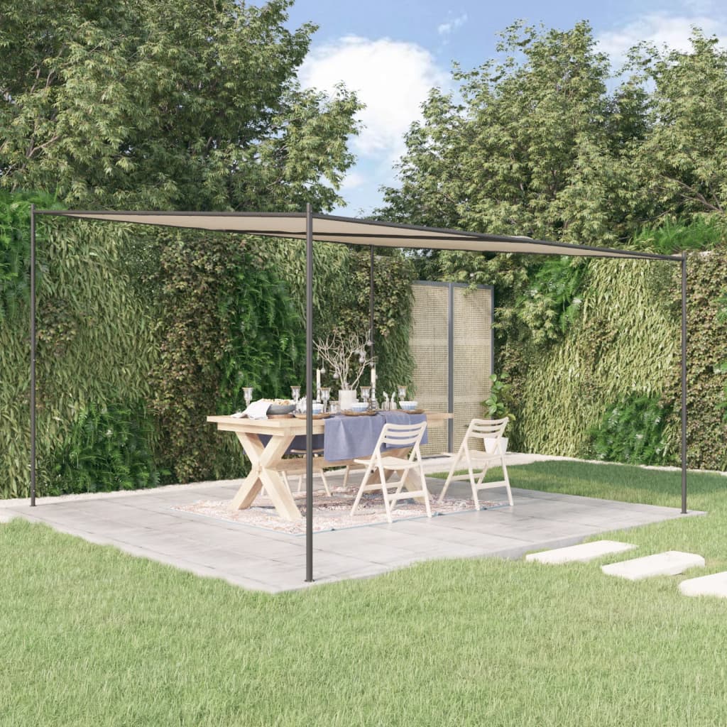 Vidaxl arbor 4x4 m 180 g m² tkanina a ocelová béžová