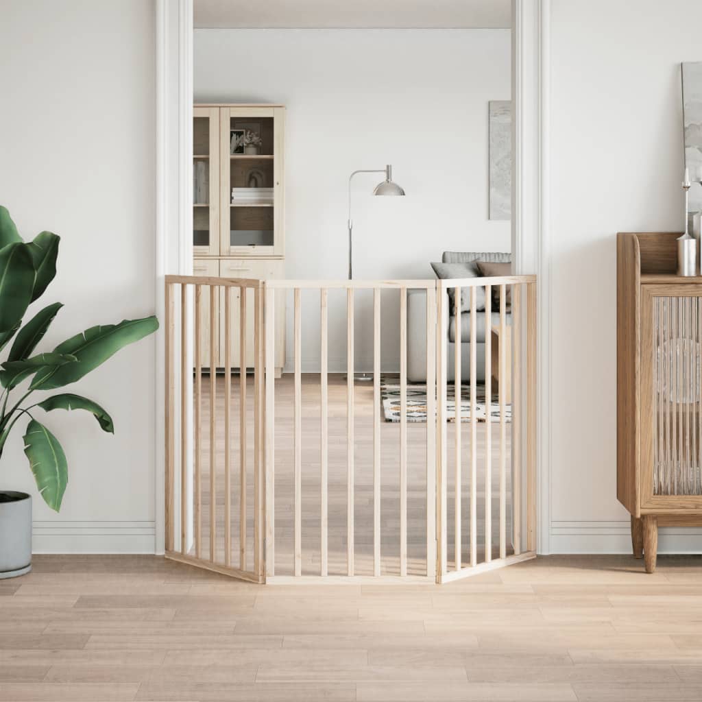 Vidaxl hundegjerde sammenleggbar 3 paneler 150 cm Poplar tre