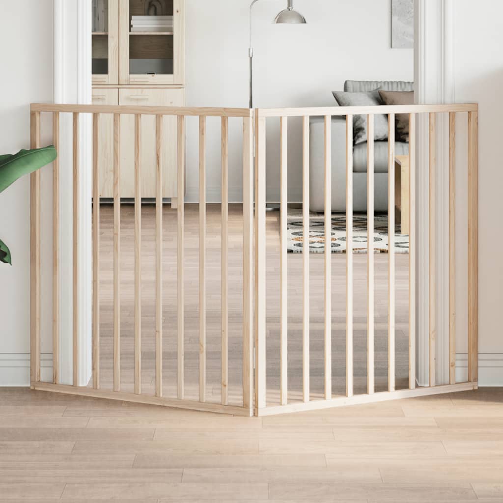 Vidaxl psí plot skládací 2 panely 160 cm topol dřevo