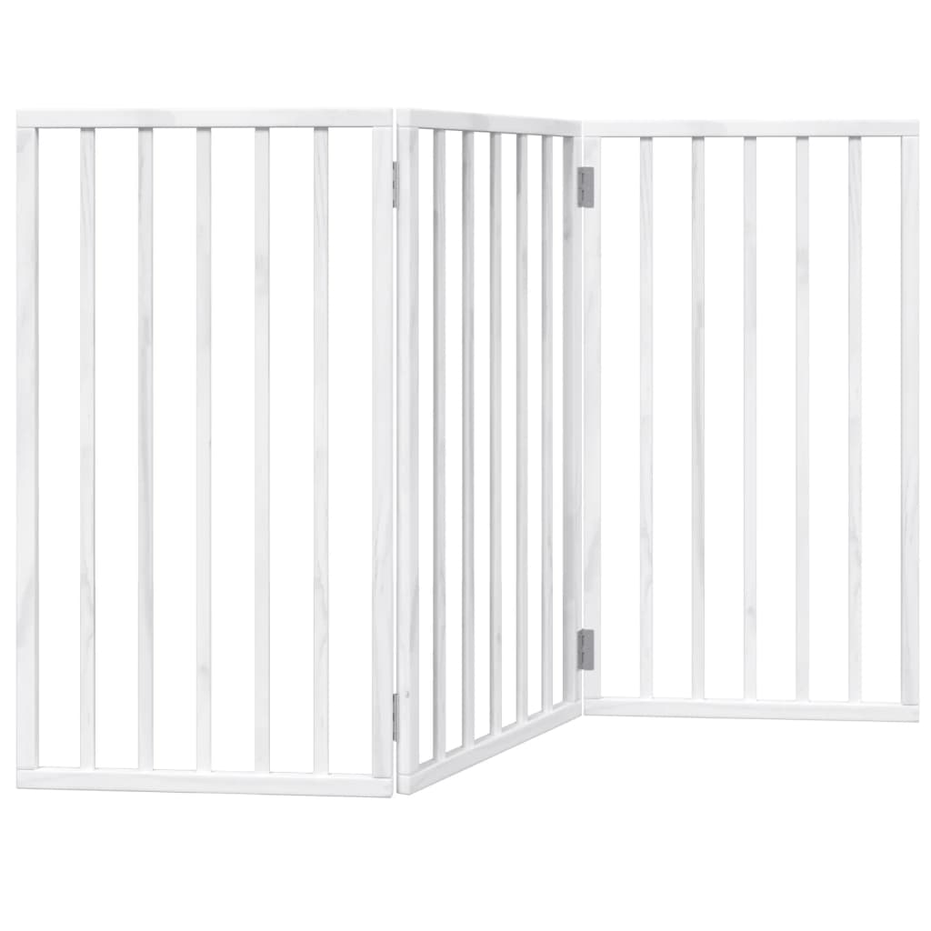 Vidaxl psí plot skládací 3 panely 150 cm populierhout bílý