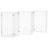Vidaxl Hundezaun faltbar mit Tür 6 Panels 300 cm Populierwood Weiß