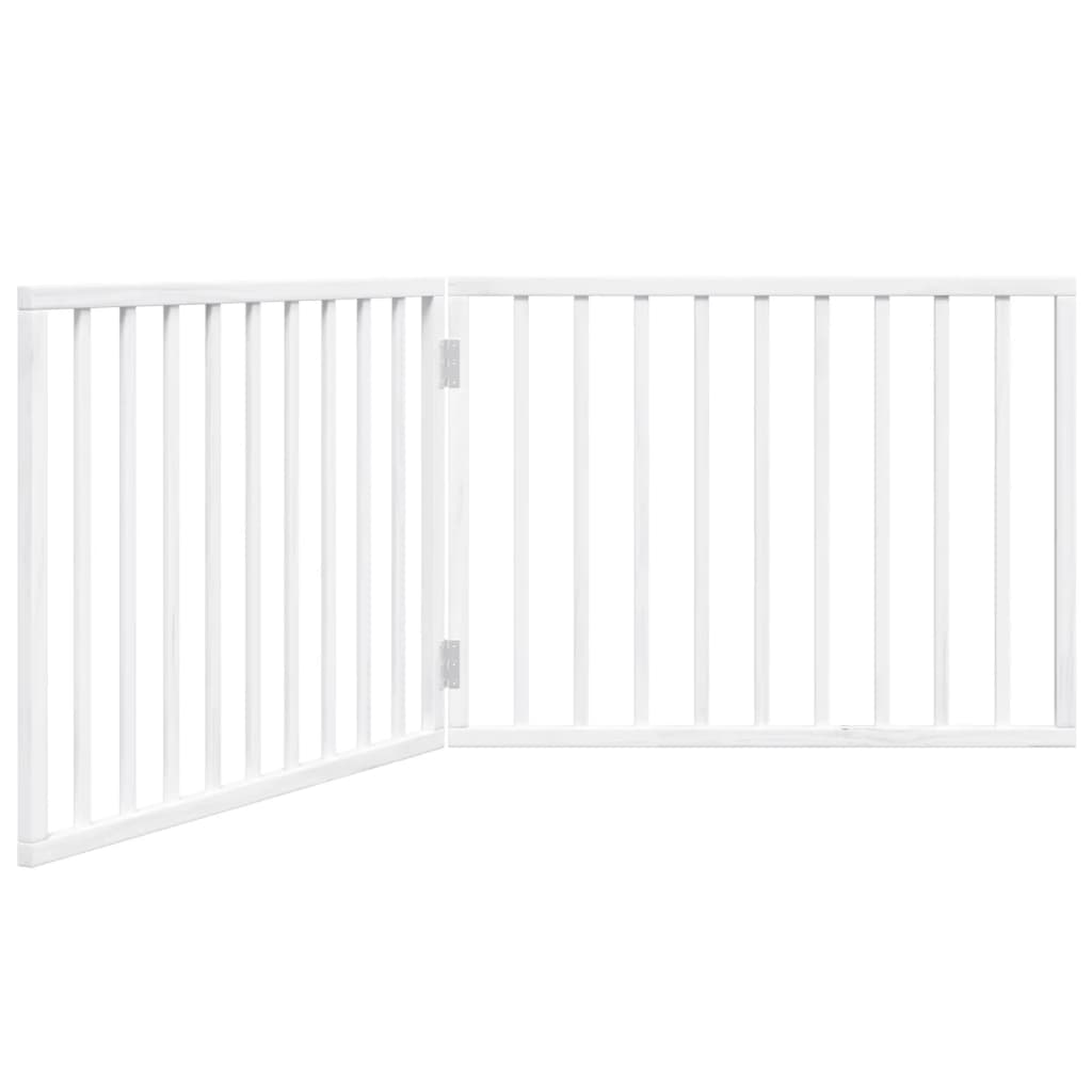 Vidaxl Hundezaun zusammenklappbar 2 Panels 160 cm Pappelholz Weiß weiß