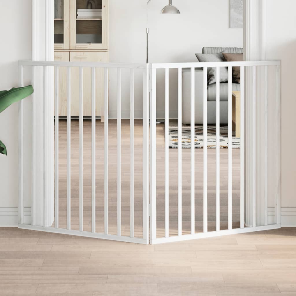 Vidaxl psí plot skládací 2 panely 160 cm topol dřevo bílé