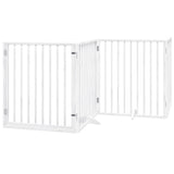 Vidaxl dog fence Collapsible with door 4 panels 320 cm Populierhout White