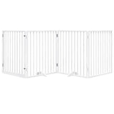 Vidaxl dog fence Collapsible with door 4 panels 320 cm Populierhout White