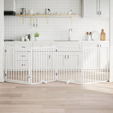 Vidaxl dog fence Collapsible with door 4 panels 320 cm Populierhout White