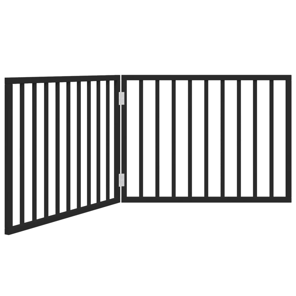 VidaXL dog fence Collapsible 2 panels 160 cm Populierhout Black