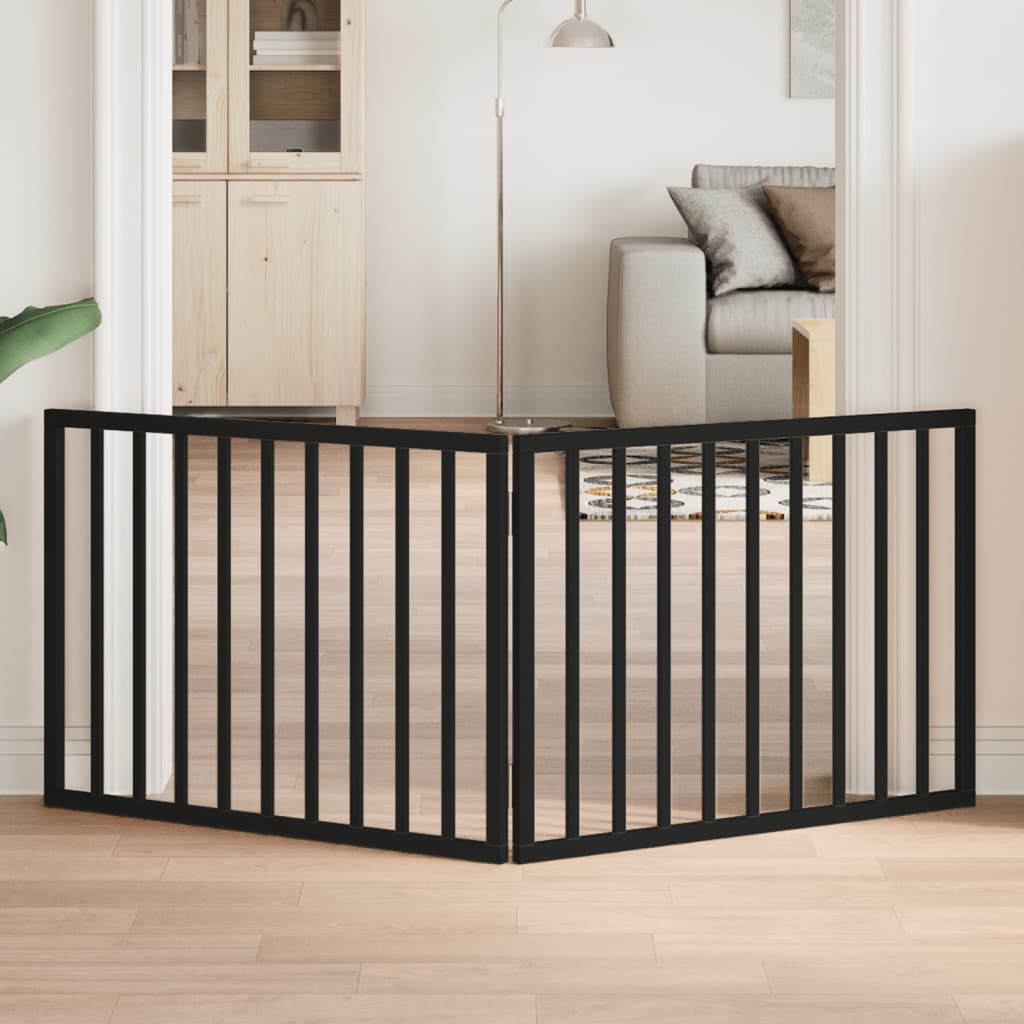 Vidaxl psí plot skládací 2 panely 160 cm populierhout černý