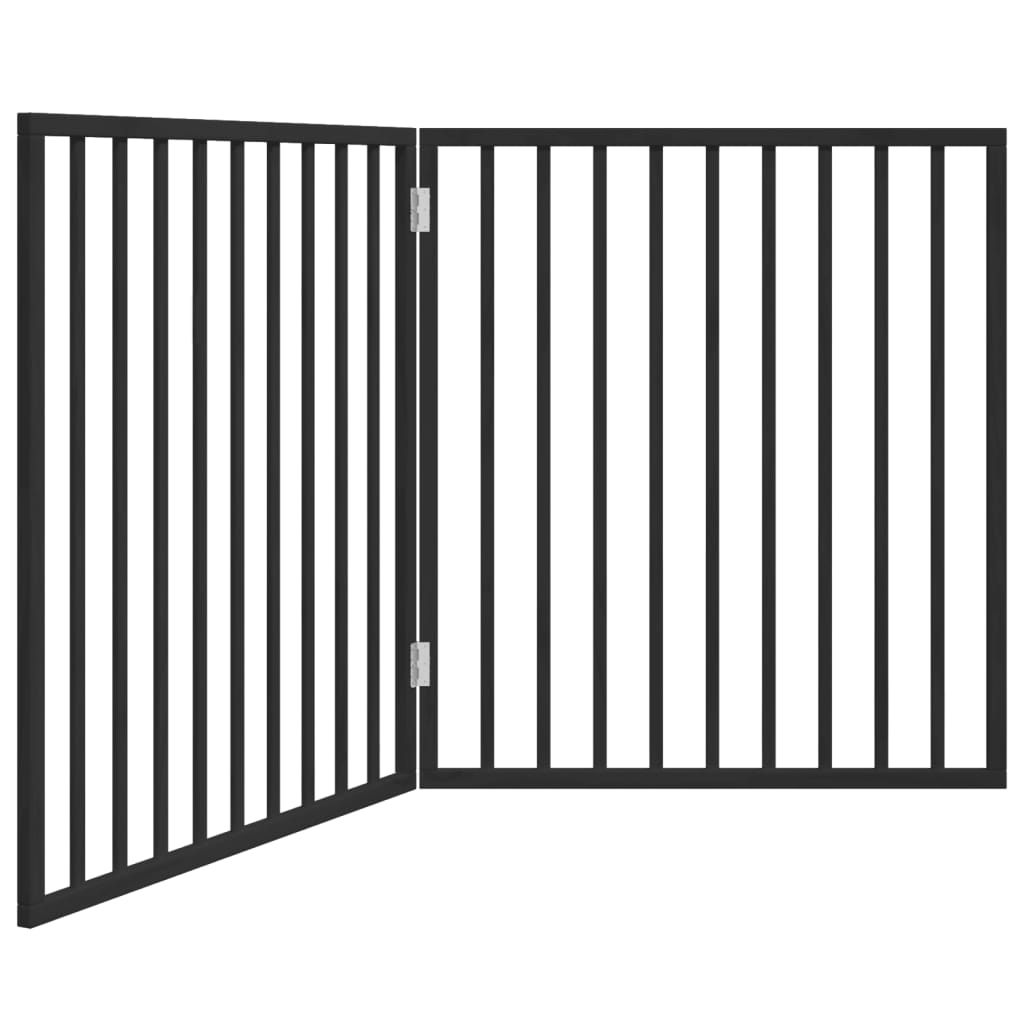 VidaXL dog fence Collapsible 2 panels 160 cm Populierhout Black