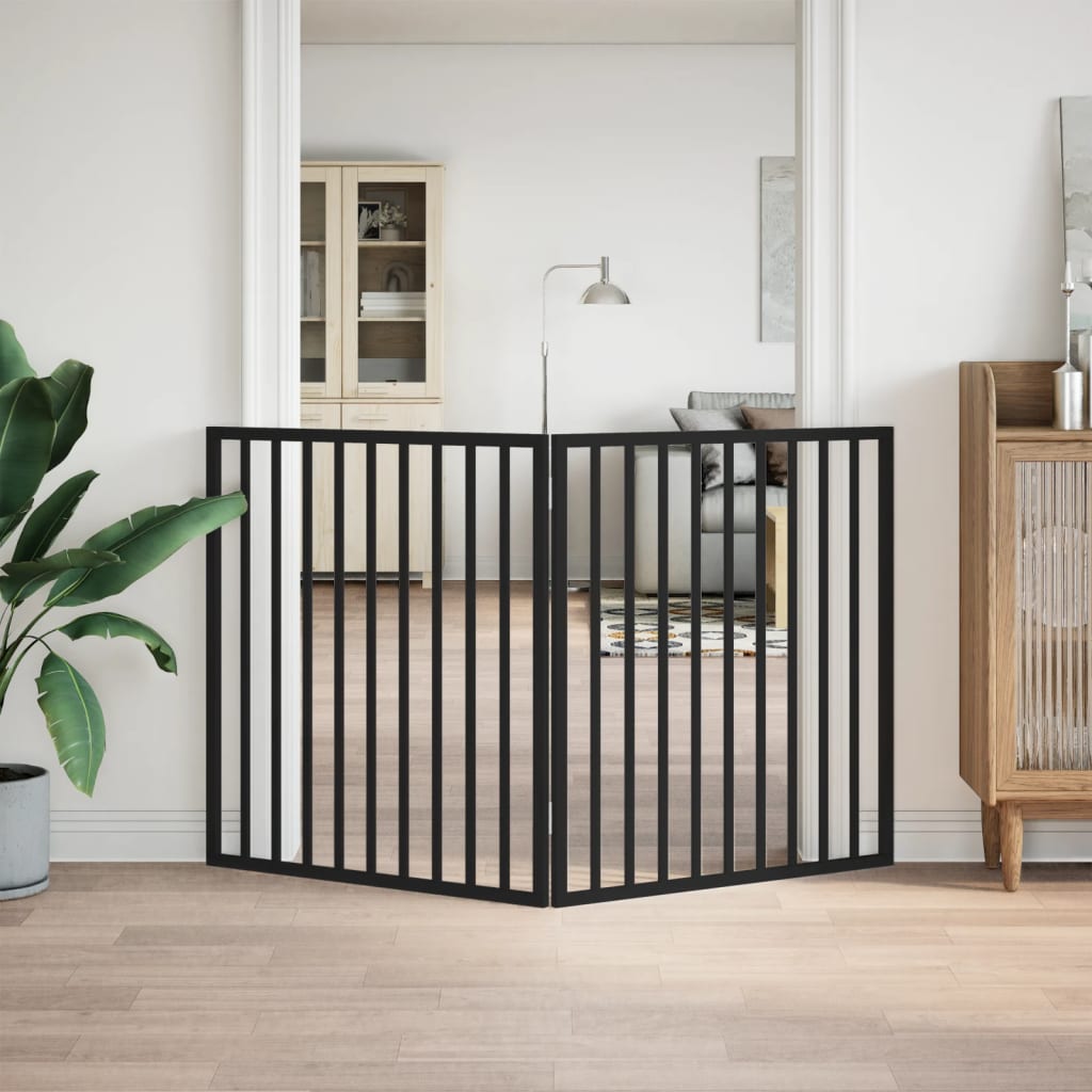Vidaxl psí plot skládací 2 panely 160 cm populierhout černý