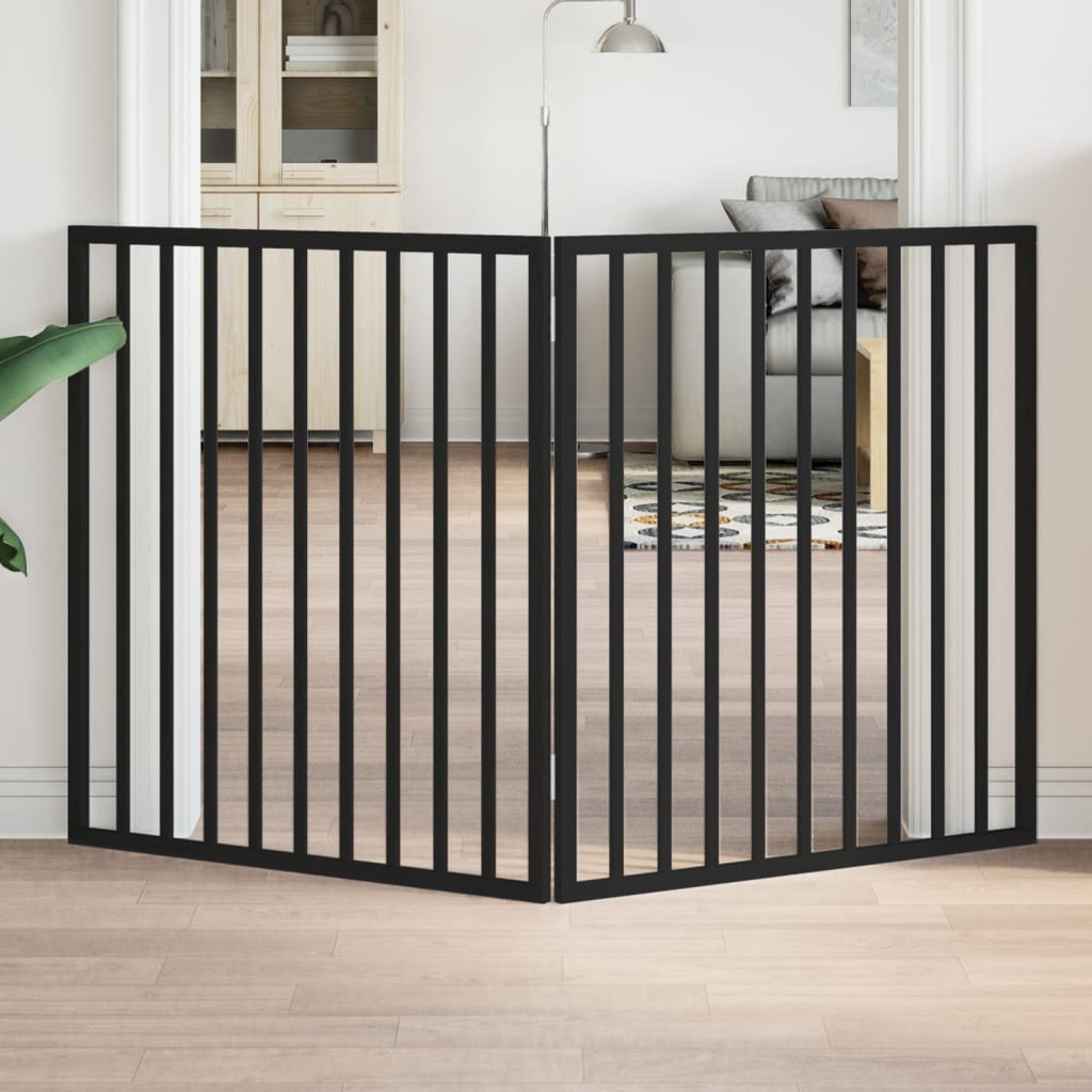 Vidaxl psí plot skládací 2 panely 160 cm populierhout černý