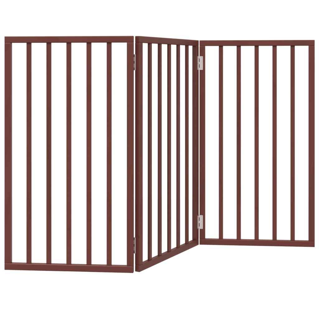 VidaXL dog fence Collapsible 3 panels 150 cm poplar wood brown