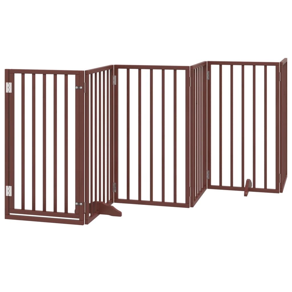 Vidaxl hundegjerde sammenleggbar 6 paneler 300 cm populier tre brun