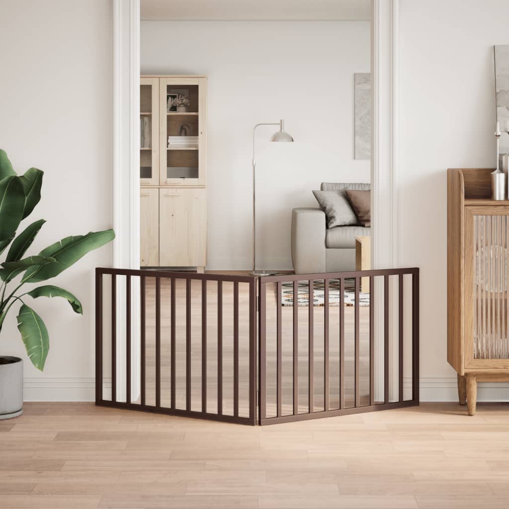 Vidaxl psí plot skládací 2 panely 160 cm topol dřevěné hnědé