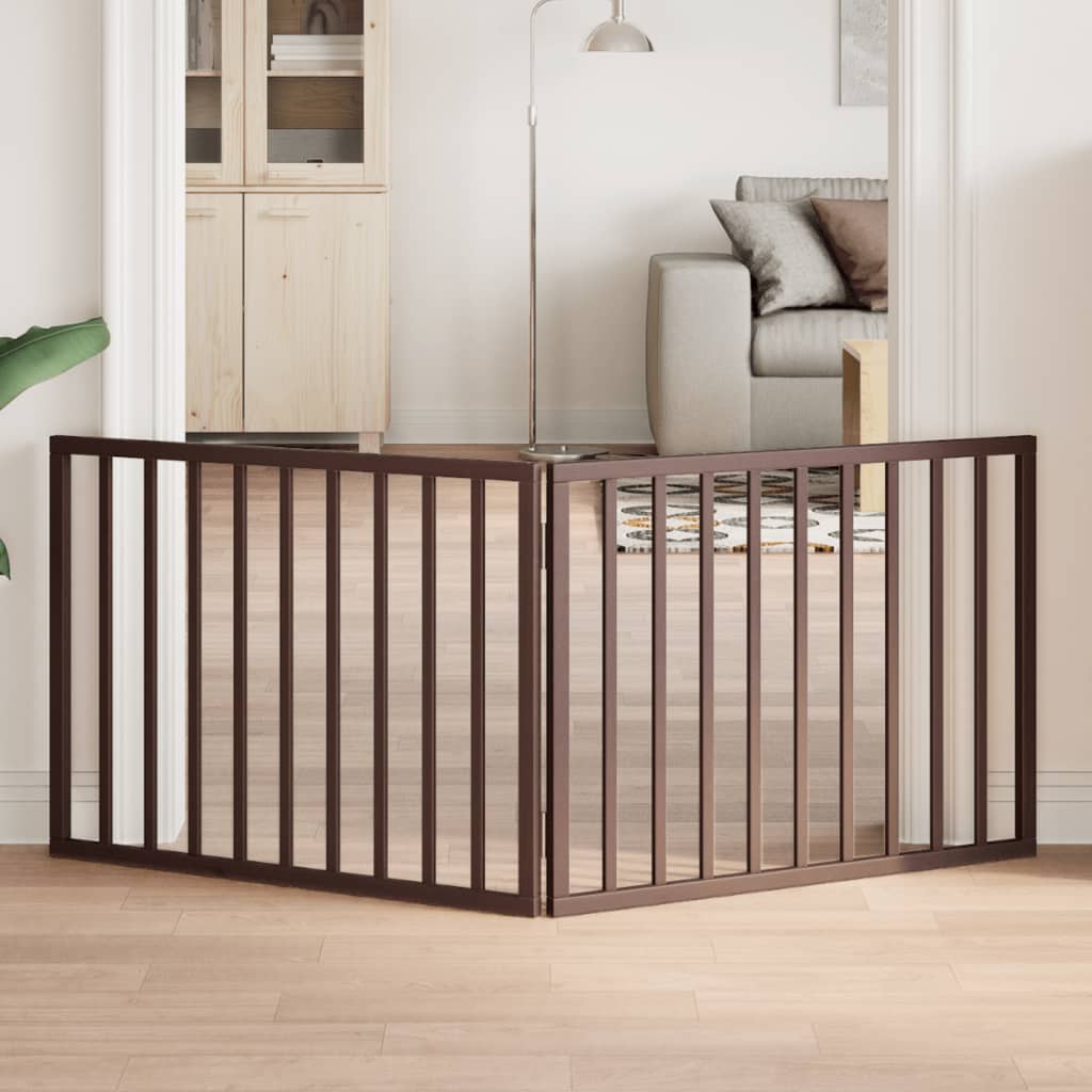 Vidaxl psí plot skládací 2 panely 160 cm topol dřevěné hnědé